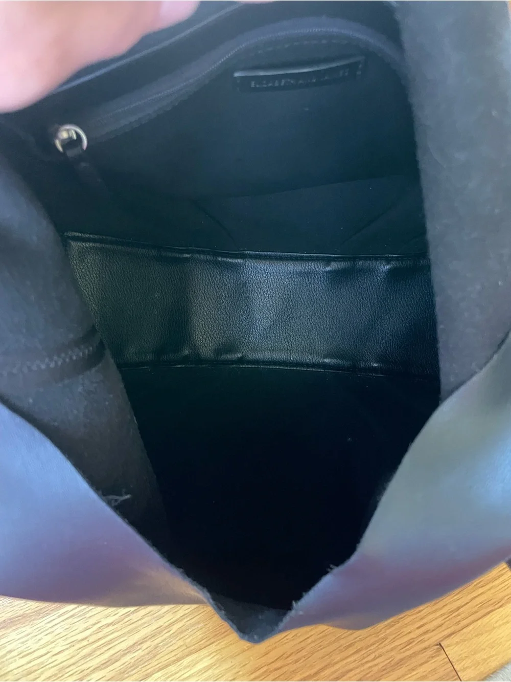 Elizabeth and James Black Knotted-Handle Hobo Bag
